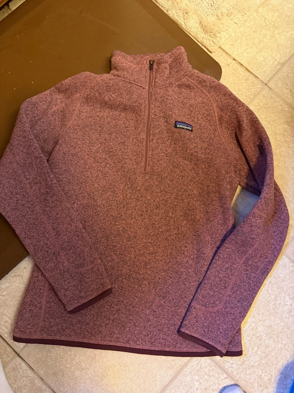 Patagonia Heathered Mauve Quarter-Zip Fleece size large shirt! - Picture 2 of 4
